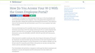 How Do You Access Your W-2 With the Green Employee Portal ...