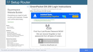 Login to GreenPacket DX-250 Router - SetupRouter