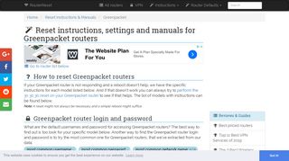Greenpacket Reset Instructions, Manuals and ... - Router-Reset.com