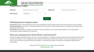 Registration Login - Green River College