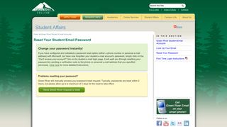 Reset Your Student E-mail Password - Student ... - Green River College