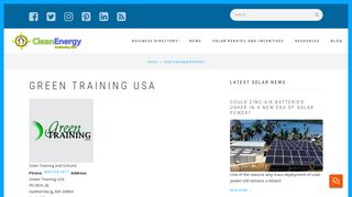 Green Training USA | Cleanenergyauthority.com