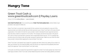 Green Trust Cash @ www.greentrustcash.com || Payday Loans