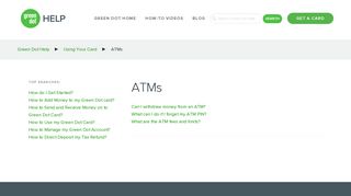 ATMs | Help | Green Dot Prepaid Cards