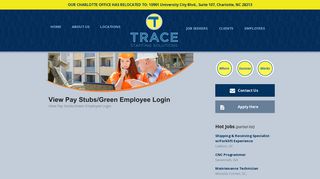 View Pay Stubs/Green Employee Login - Trace Staffing