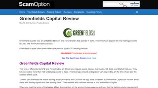 Scam Trading Brokers - Greenfields Capital Review