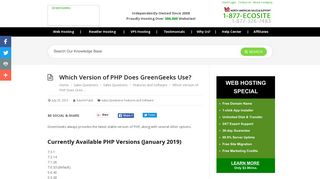 What version of PHP does GreenGeeks use? - GreenGeeks®