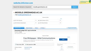 moodle.greenhead.ac.uk at WI. Greenhead College VLE: Log in to the ...
