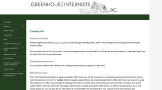 Contact Us | Greenhouse Internists, PC