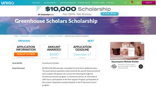 Greenhouse Scholars Scholarship Details - Apply Now | Unigo