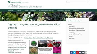 Sign up today for winter greenhouse online courses - Floriculture ...
