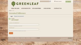 User account | Greenleaf