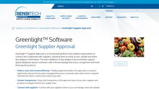 Greenlight Supplier Approval - Sensitech