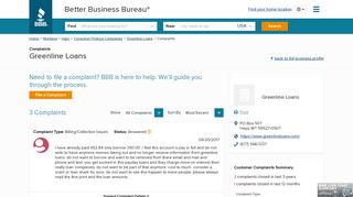 Greenline Loans | Complaints | Better Business Bureau® Profile