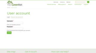 User account | GreenNet