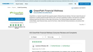Top 423 Reviews and Complaints about GreenPath Financial Wellness