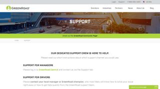 Fleet Management Support - GreenRoad
