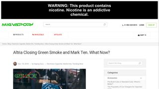 Altria Closing Green Smoke and Mark Ten. What Now? - Mig Vapor ...