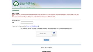 Greenville Heritage Credit Union - Enrollment Logon