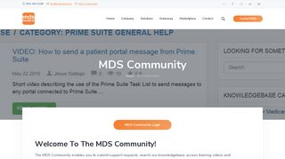 MDS Medical Customer Support Portal - Greenway Prime Suite