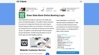 Greer State Bank Online Banking Login - CC Bank
