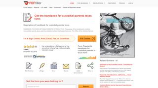 Handbook For Custodial Parents Texas - Fill Online, Printable, Fillable ...