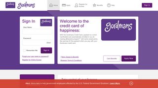 Gordmans Credit Card - Manage your account - Comenity