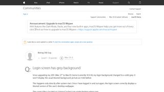 Login screen has grey background - Apple Community