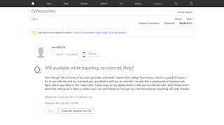 Wifi available while traveling, no intern… - Apple Community ...