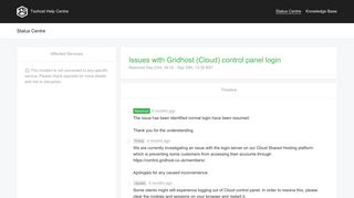 Issues with Gridhost (Cloud) control panel login | Tsohost Status ...