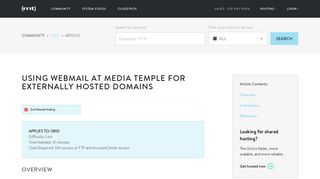 Using Webmail at Media Temple for Externally Hosted Domains ...