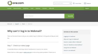 Why can't I log in to Webmail? – Support | One.com