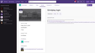 Grindplay login - Twitch