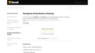 ReCaptcha Verify Button Is Missing – Help Center - Grindr Support