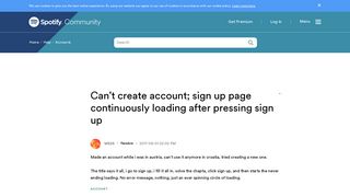 Can't create account; sign up page continuously lo... - The ...
