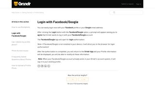 Login with Facebook/Google – Help Center