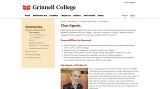 Class Agent - Alumni - Grinnell College