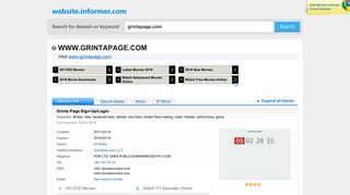 grintapage.com at WI. Grinta Page Sign-Up/Login - Website Informer