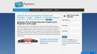 Grismer Tire & Auto Service Credit Card Payment - Login - Address ...