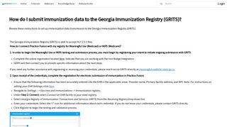 How do I submit immunization data to the Georgia Immunization Registry