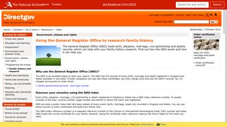 Using the General Register Office to research family history : Directgov ...