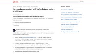 How to make contact with big basket and grofers to sell items - Quora