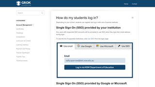 How do my students log in? - Grok Learning Knowledge Base