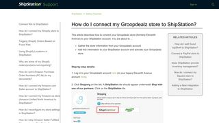 How do I connect my Groopdealz store to ShipStation? – ShipStation