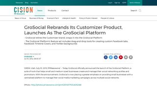 GroSocial Rebrands Its Customizer Product, Launches As The ...