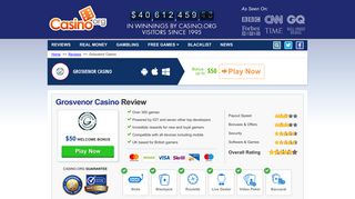 Grosvenor Casino Review 2019 - Get Your £20 FREE Today