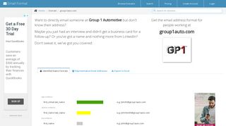 Email Address Format for group1auto.com (Group 1 Automotive ...