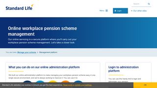 Online workplace pension scheme management from Standard Life