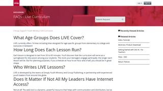 FAQs - Live Curriculum – Group Support