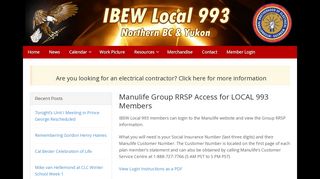 Manulife Group RRSP Access for LOCAL 993 Members – IBEW Local ...